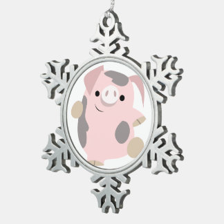 Flocon De Neige Joli Danser Danser Pig Pewer Ornement