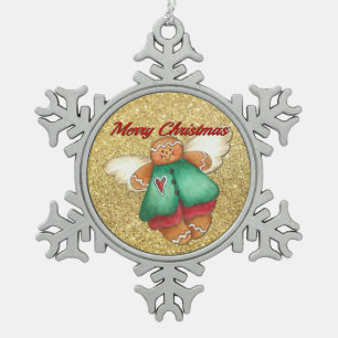 Flocon De Neige Joyeux Noël Gingerbread Angel Ornement