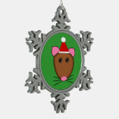 Flocon De Neige Joyeux Noël Mouse Ornement (Gauche)