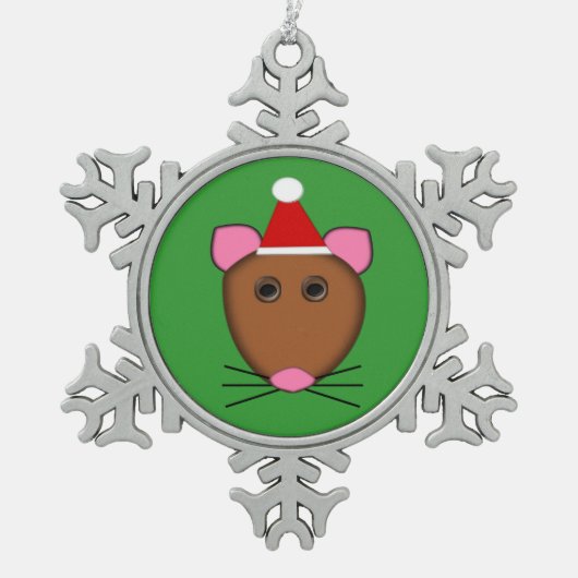 Flocon De Neige Joyeux Noël Mouse Ornement (Devant)