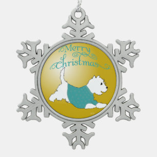 Flocon De Neige Joyeux Noël Ornement Westie