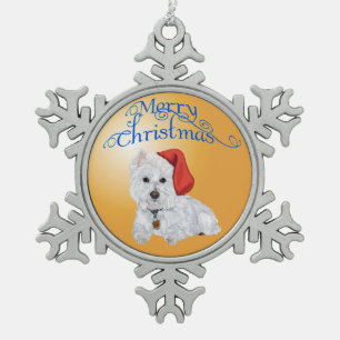 Flocon De Neige Joyeux Noël Ornement Westie