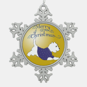 Flocon De Neige Joyeux Noël Ornement Westie