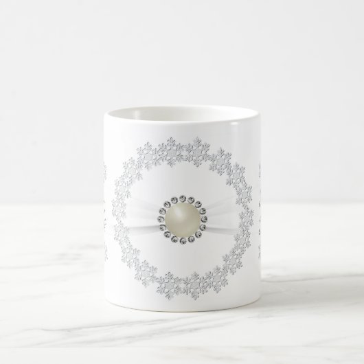 Flocon de neige Joyeux vacances Mug (Centre)