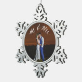 Flocon De Neige M. & Mme Newly Weds Pewter Keepsaké Ornement (Vue impression)