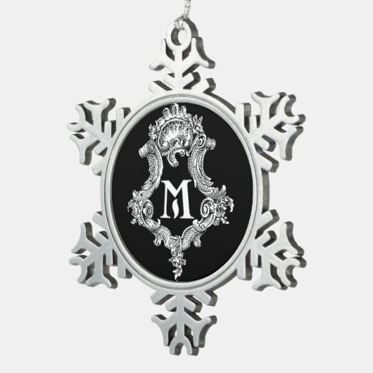 Flocon De Neige M Monogramme Ornement initial (Vue impression)