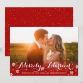 Flocon de neige marié marié rouge photo de vacance (Devant / Derrière)