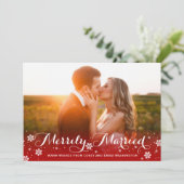 Flocon de neige marié marié rouge photo de vacance (Debout devant)