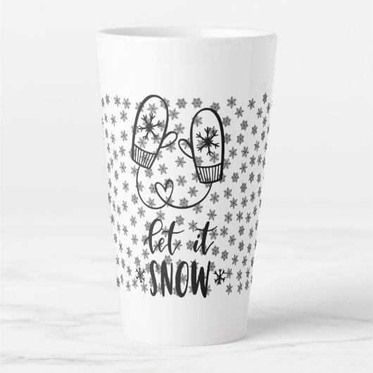 Flocon De Neige Mittons Laisser Neige Latte Mug (Devant)