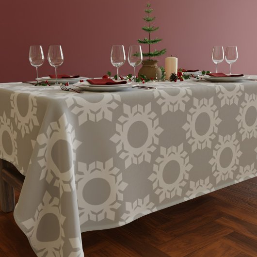Flocon de neige moderne Gris Noël Nappe de Noël
