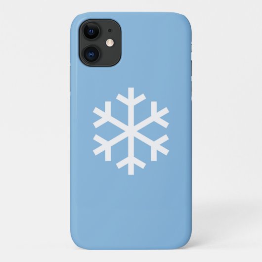 Flocon de neige Noël Blue iPhone 11 Coque (Dos)
