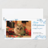 Flocon de neige Noël Carte photo horizontal (Devant / Derrière)