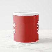 Flocon de neige Noël Géant Café Rouge Mug (Devant)