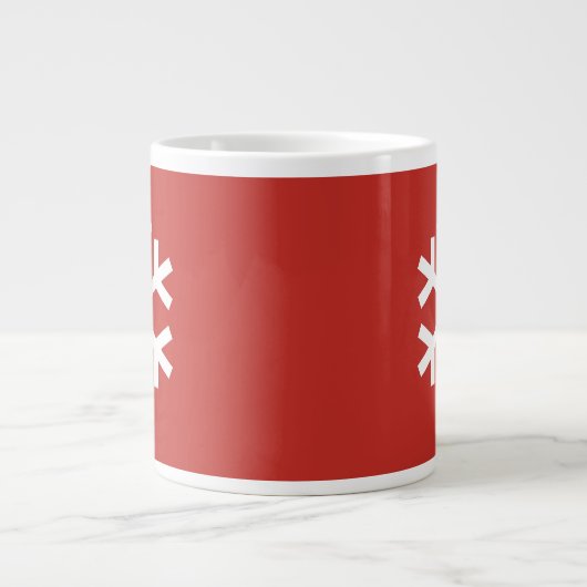 Flocon de neige Noël Géant Café Rouge Mug (Devant)