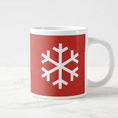 Flocon de neige Noël Géant Café Rouge Mug (Droite)