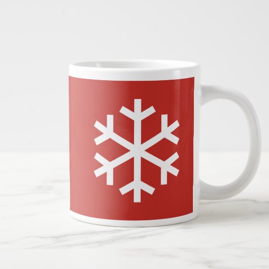 Flocon de neige Noël Géant Café Rouge Mug (Droite)