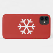Flocon de neige Noël Rouge iPhone 11 Coque (Dos (Horizontal))