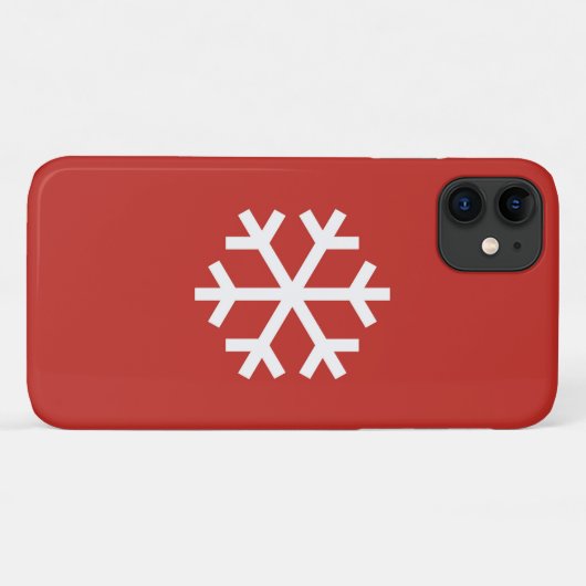 Flocon de neige Noël Rouge iPhone 11 Coque (Dos (Horizontal))