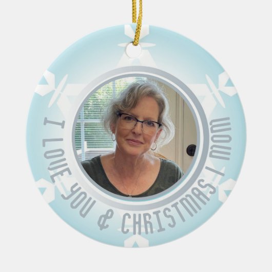 Flocon de neige Noël visage Ornement (Devant)