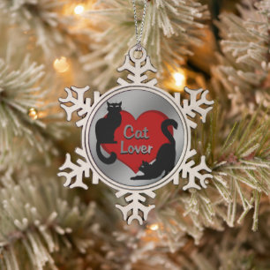 Flocon De Neige Ornement Amoureux des chats Personnalisé Chat Déco