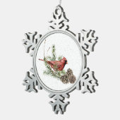 Flocon De Neige Ornement cardinal rouge (Vue impression)