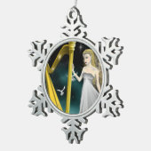 Flocon De Neige Ornement d'ange d'argent et d'or (Vue impression)