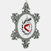 Flocon De Neige Ornement des Coeurs d'amour (Gauche)