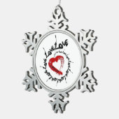 Flocon De Neige Ornement des Coeurs d'amour (Vue impression)