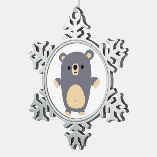 Flocon De Neige Ornement d'Ours d'Acheteur Bleu Cute (Vue impression)