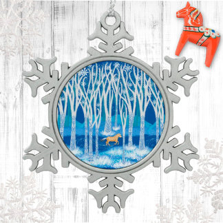 Flocon De Neige Ornement du fjord nordique d'hiver