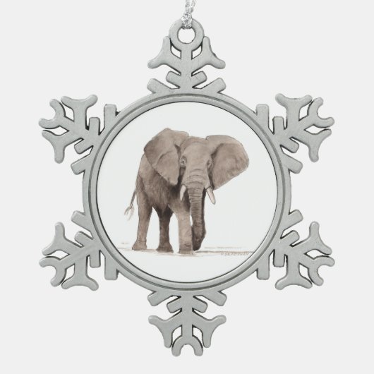 Flocon De Neige ornement éléphant (Devant)