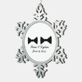 Flocon De Neige Ornement en étain "Double noeuds papillon" (Vue impression)