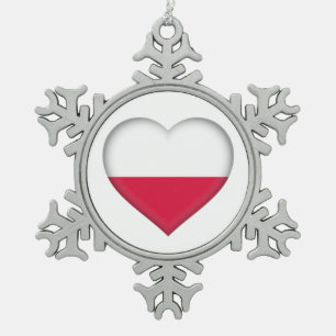 Flocon De Neige Ornement en étain Polish Love