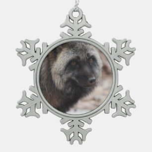 Flocon De Neige Ornement encadré Wild Paws Midnight Snowflake