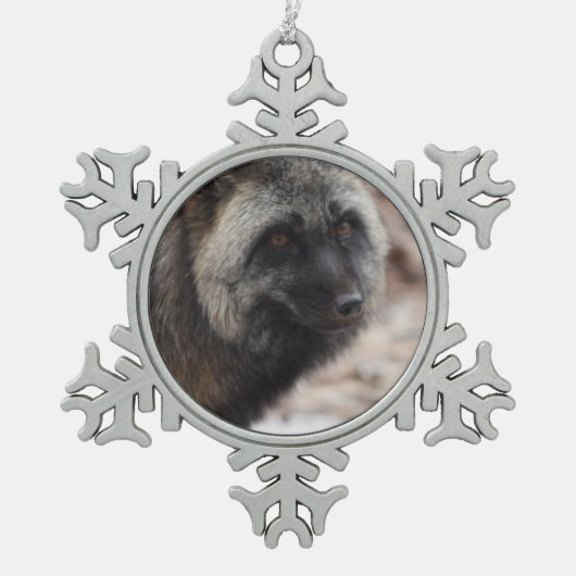 Flocon De Neige Ornement encadré Wild Paws Midnight Snowflake (Devant)