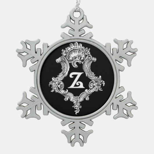 Flocon De Neige Ornement initial du monogramme Z (Devant)