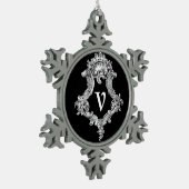 Flocon De Neige Ornement initial monogramme V (Gauche)