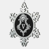 Flocon De Neige Ornement initial monogramme V (Vue impression)
