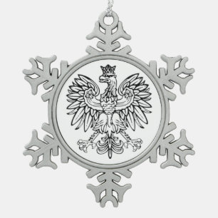 Flocon De Neige Ornement polonais d'étain d'Eagle