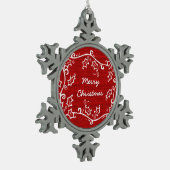 Flocon De Neige Ornement Red Rustic Holly Snowflake (Gauche)