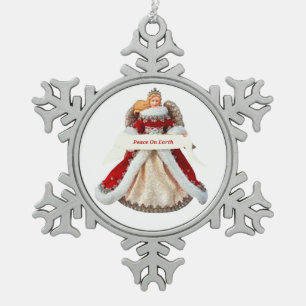 Flocon De Neige Paix sur Terre Ange Ornement