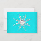 Flocon de neige perle cristal sarcelle argent RSVP (Dos)