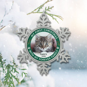 Flocon De Neige Pet Chat Mon Premier Noël Photo Ornement Personnal