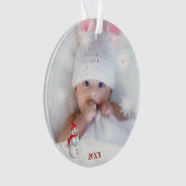 *~* Flocon de neige photo de Noël Baby AP44 Homme  (devant)