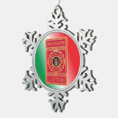 Flocon De Neige Pompier Capitaine Pewter Snowflake Ornement (Vue impression)