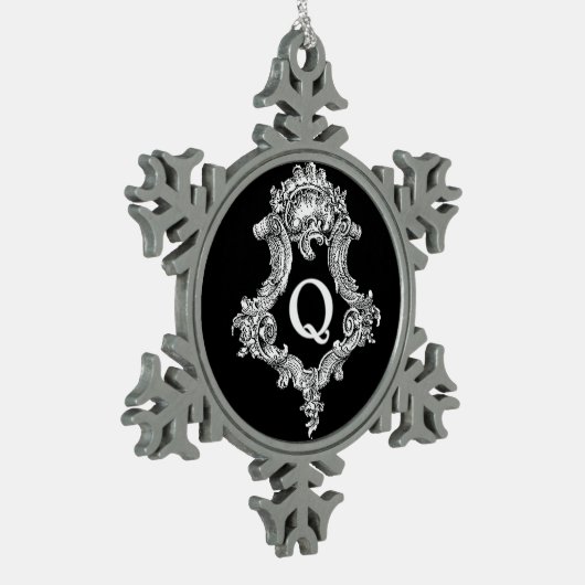 Flocon De Neige Q Monogramme Ornement initial (Gauche)