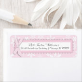 Flocon de neige rose Polka-dot Bow Baby Étiquette (En situation)