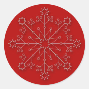 Flocon de neige rouge 1 - autocollant de vacances