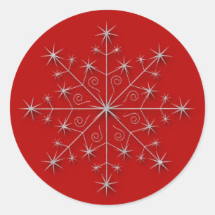 Flocon de neige rouge 2 - autocollant de vacances