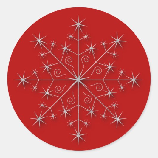 Flocon de neige rouge 2 - autocollant de vacances (Devant)